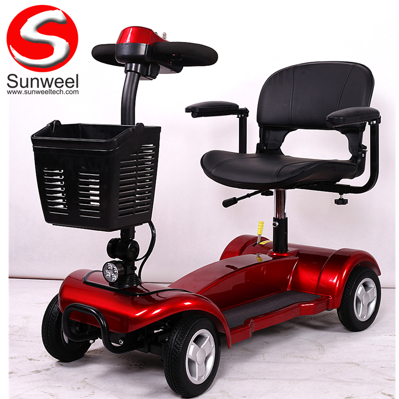 4 Wheel 180w 24v Foldable Mobility Scooter with Lead Acid Battery for Elderly