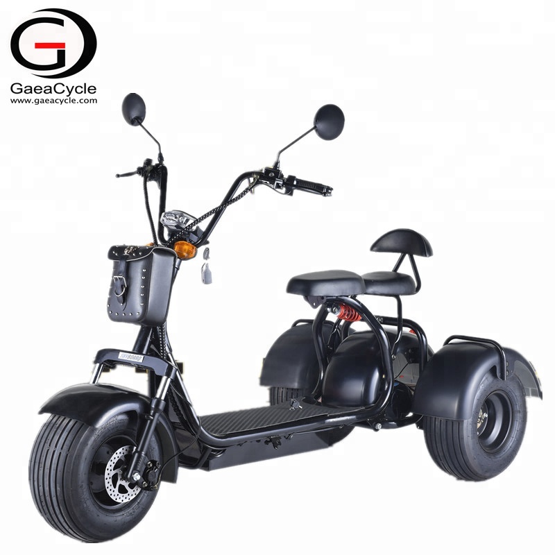 Double Removable Batteries 3 Wheel Electric Tricycle, 3 Wheels Electric Scooter with Fat Tires | Gaeacycle Citycoco Electric Scooter