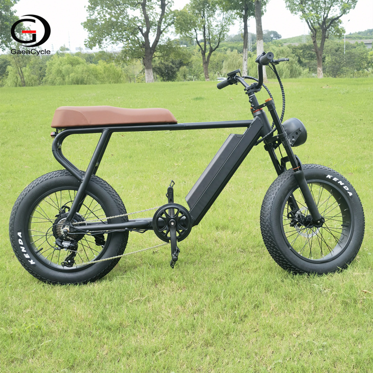 GaeaCycle Fat Tire Electric Bike, 20 Inch Fat Tires E Bike, 500W-750W Motor, 15Ah Large Capacity Battery, Retro Design Electric Motorbike
